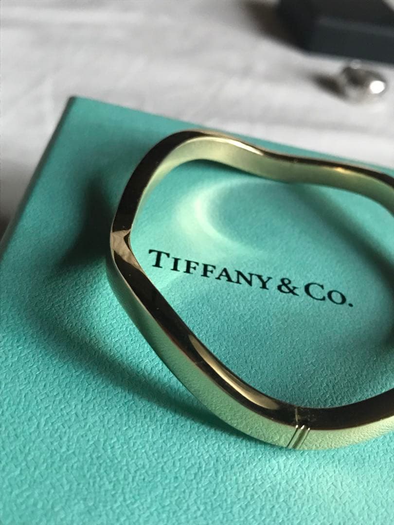 ティファニー　ウェーブバングル　ブレスレット　k18 18金 18k