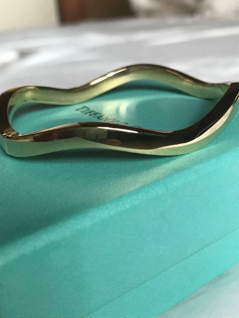 ティファニー　ウェーブバングル　ブレスレット　k18 18金 18k