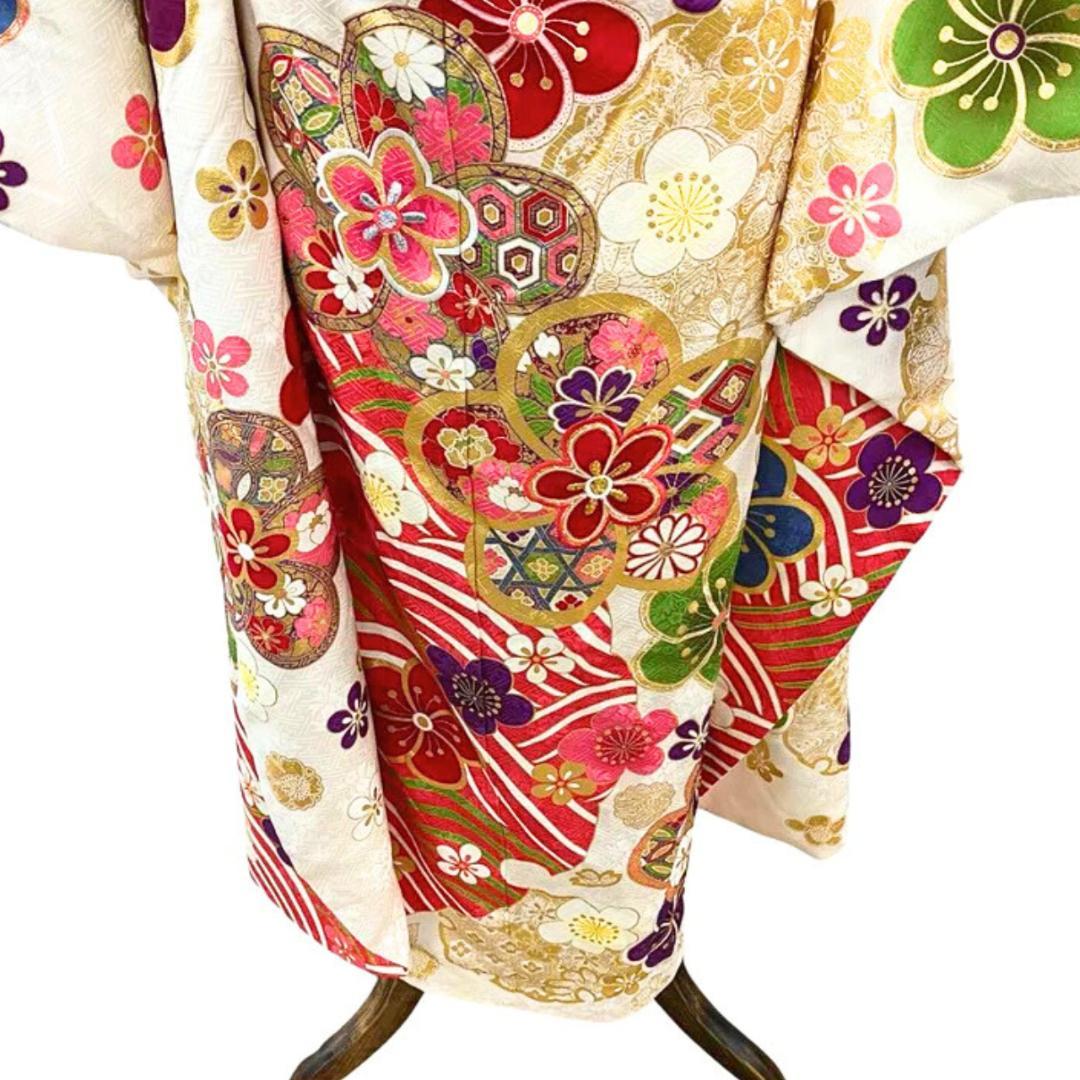 ≪早い者勝ち≫【美品】 振袖 正絹 古典柄 成人式 単品 白 S*110 ●