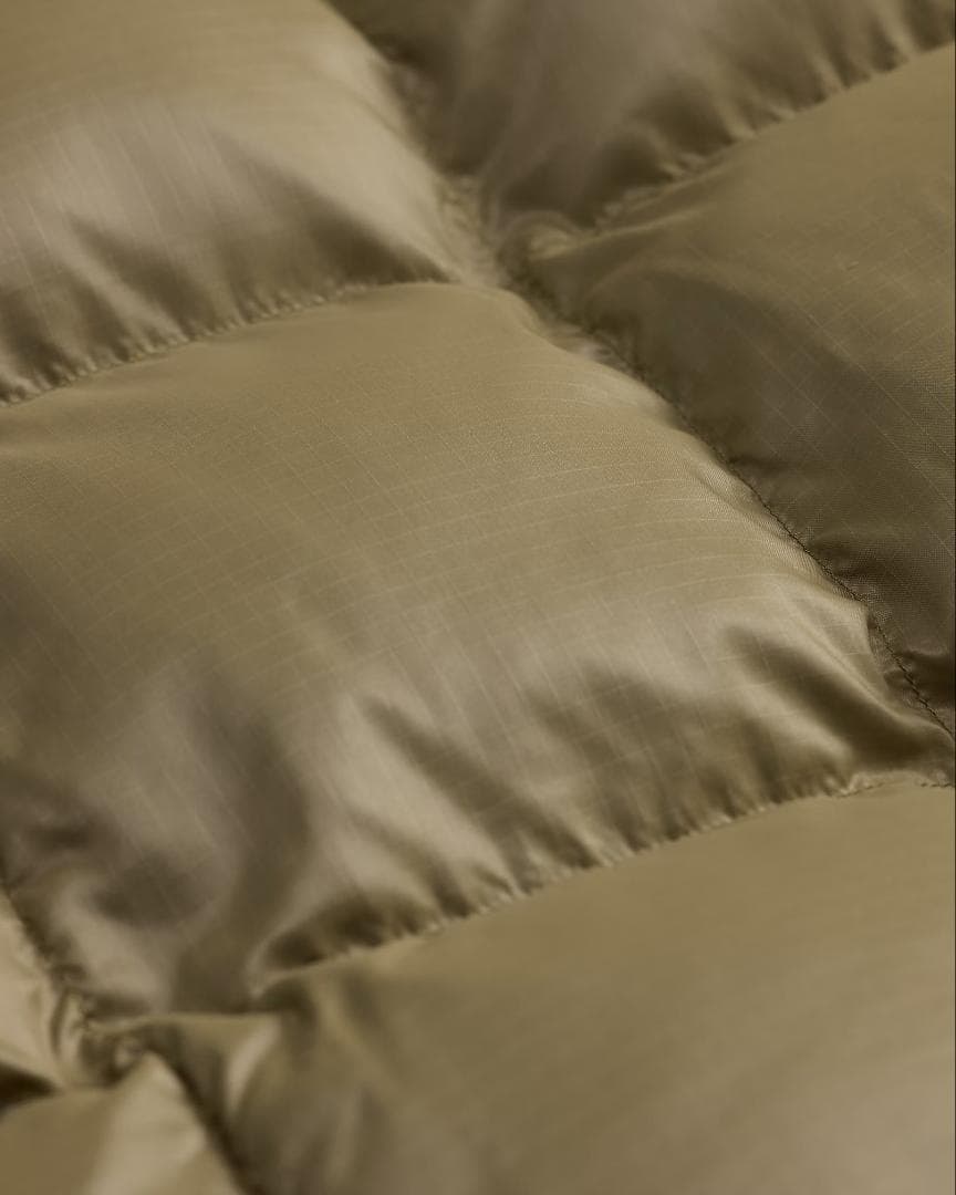 S【未使用】RRL レザーヨーク キルテッド リップストップ ベスト オリーブ