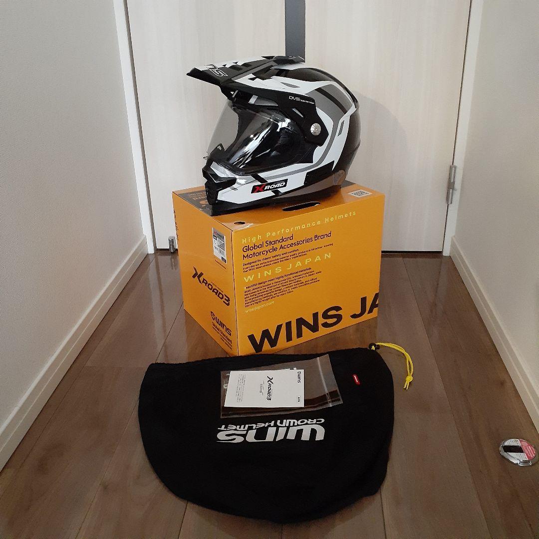 WINS X ROAD3 フルフェイスヘルメット ブラック/ホワイト Lサイズ