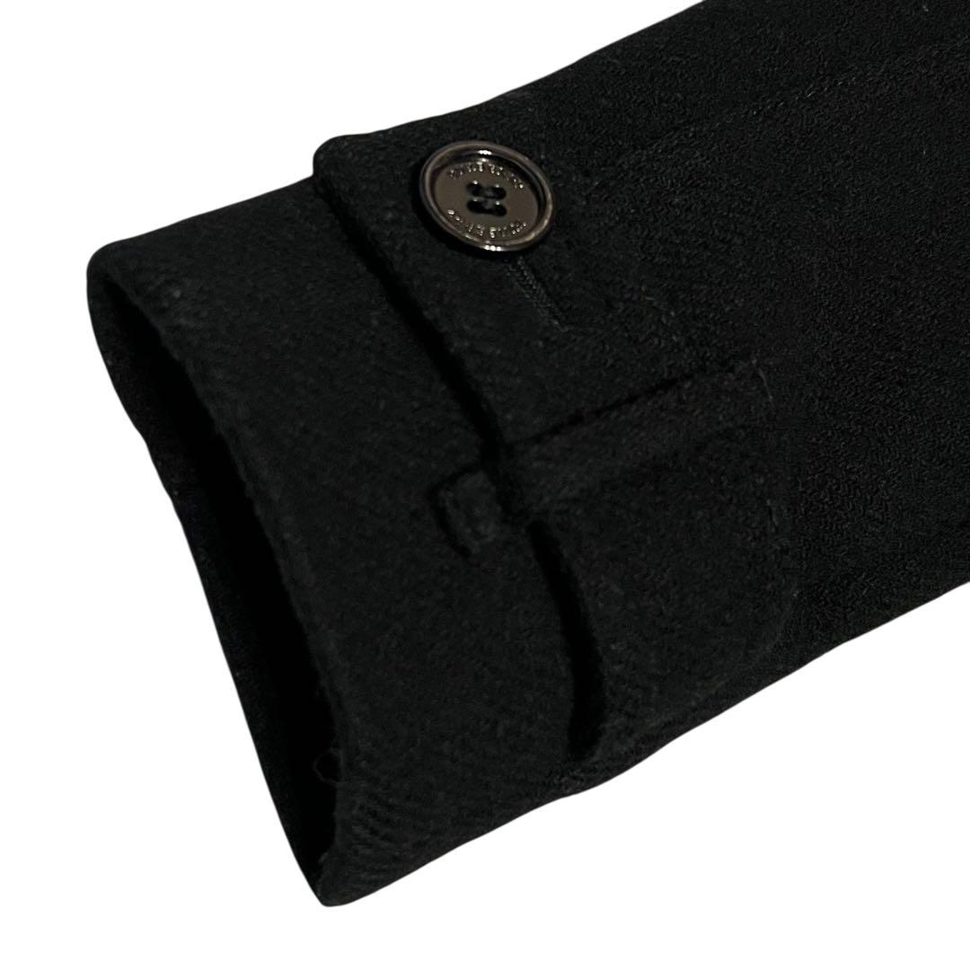 美品 バーバリー ピーコート ウール メガチェック ブラック 38