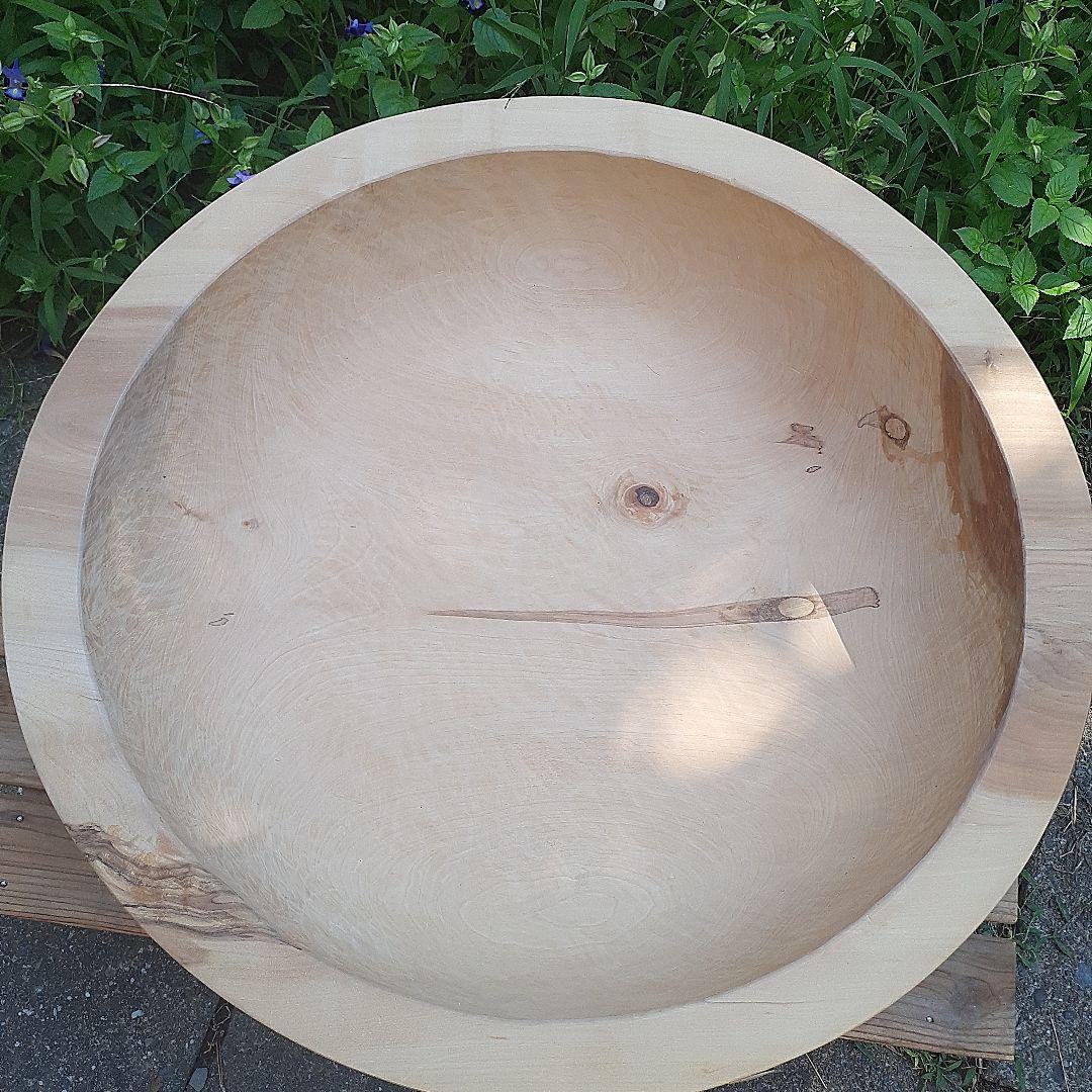 大きなこね鉢　くり貫き　天然木　外径50cm　重さ３kg