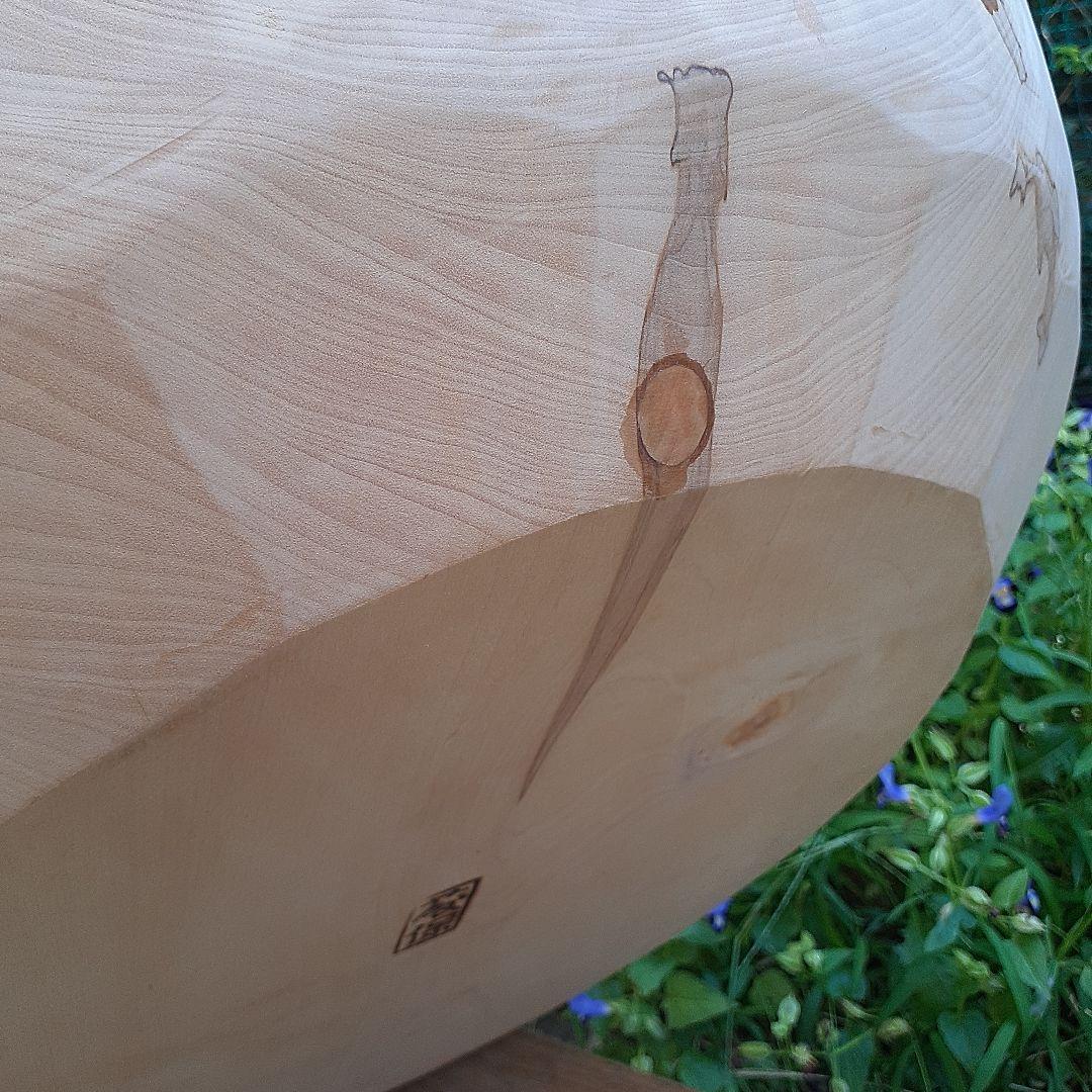 大きなこね鉢　くり貫き　天然木　外径50cm　重さ３kg