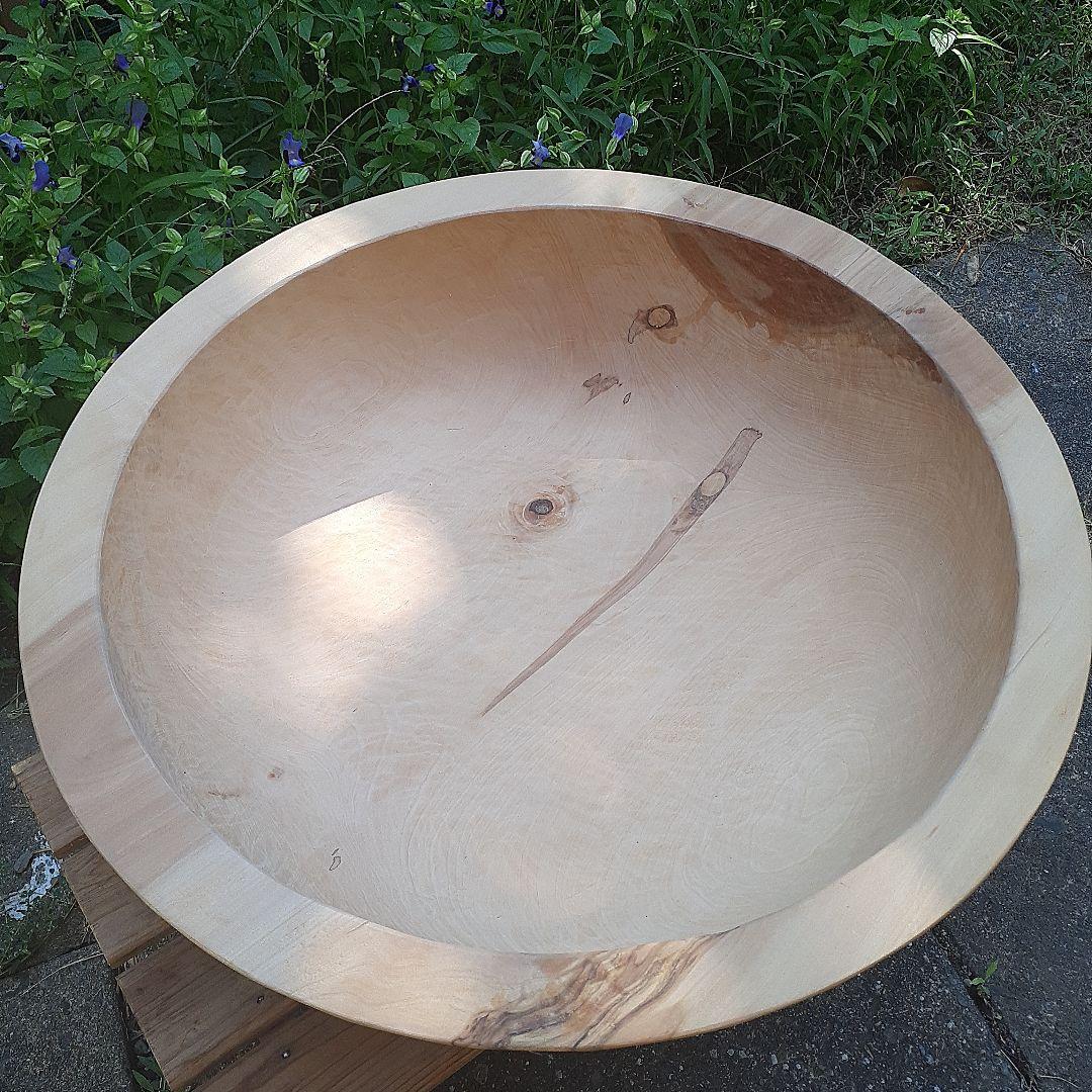大きなこね鉢　くり貫き　天然木　外径50cm　重さ３kg