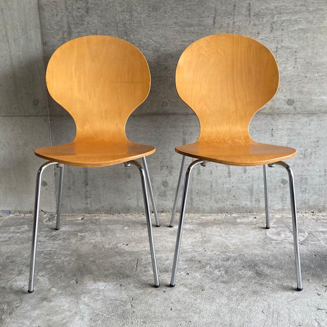 ダイニングチェア スタッキングチェア カフェ 木製 曲げ木 洋風 2脚セット