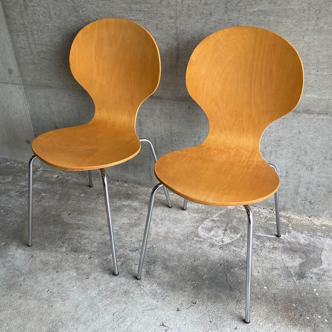 ダイニングチェア スタッキングチェア カフェ 木製 曲げ木 洋風 2脚セット