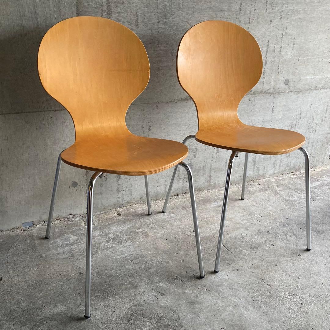 ダイニングチェア スタッキングチェア カフェ 木製 曲げ木 洋風 2脚セット