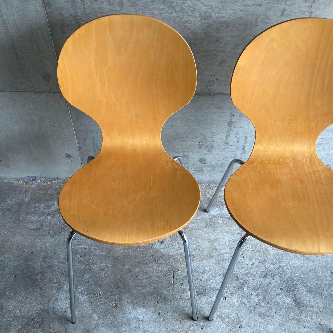 ダイニングチェア スタッキングチェア カフェ 木製 曲げ木 洋風 2脚セット