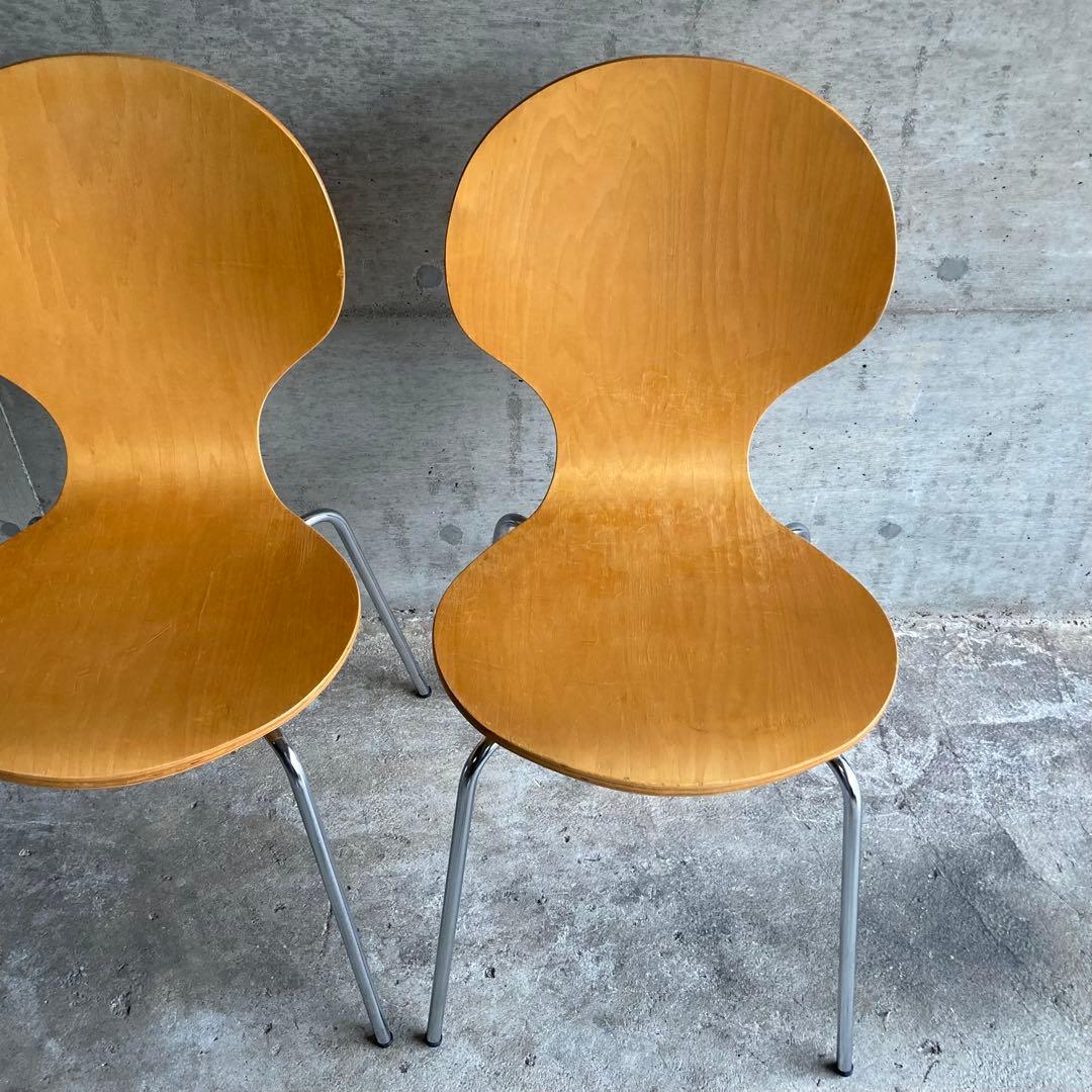 ダイニングチェア スタッキングチェア カフェ 木製 曲げ木 洋風 2脚セット