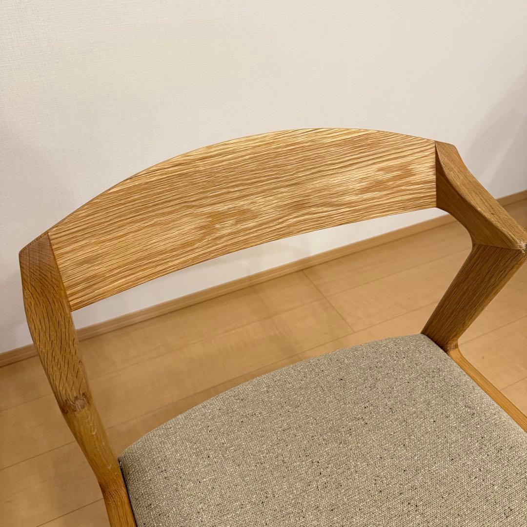 美品 シキファニチア ユナセミアームチェア ダイニングチェア 椅子 日本製 ②