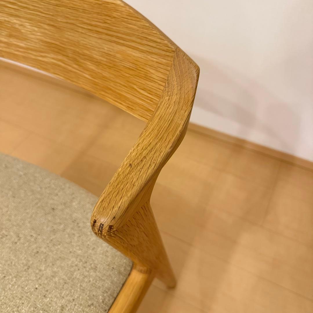 美品 シキファニチア ユナセミアームチェア ダイニングチェア 椅子 日本製 ②