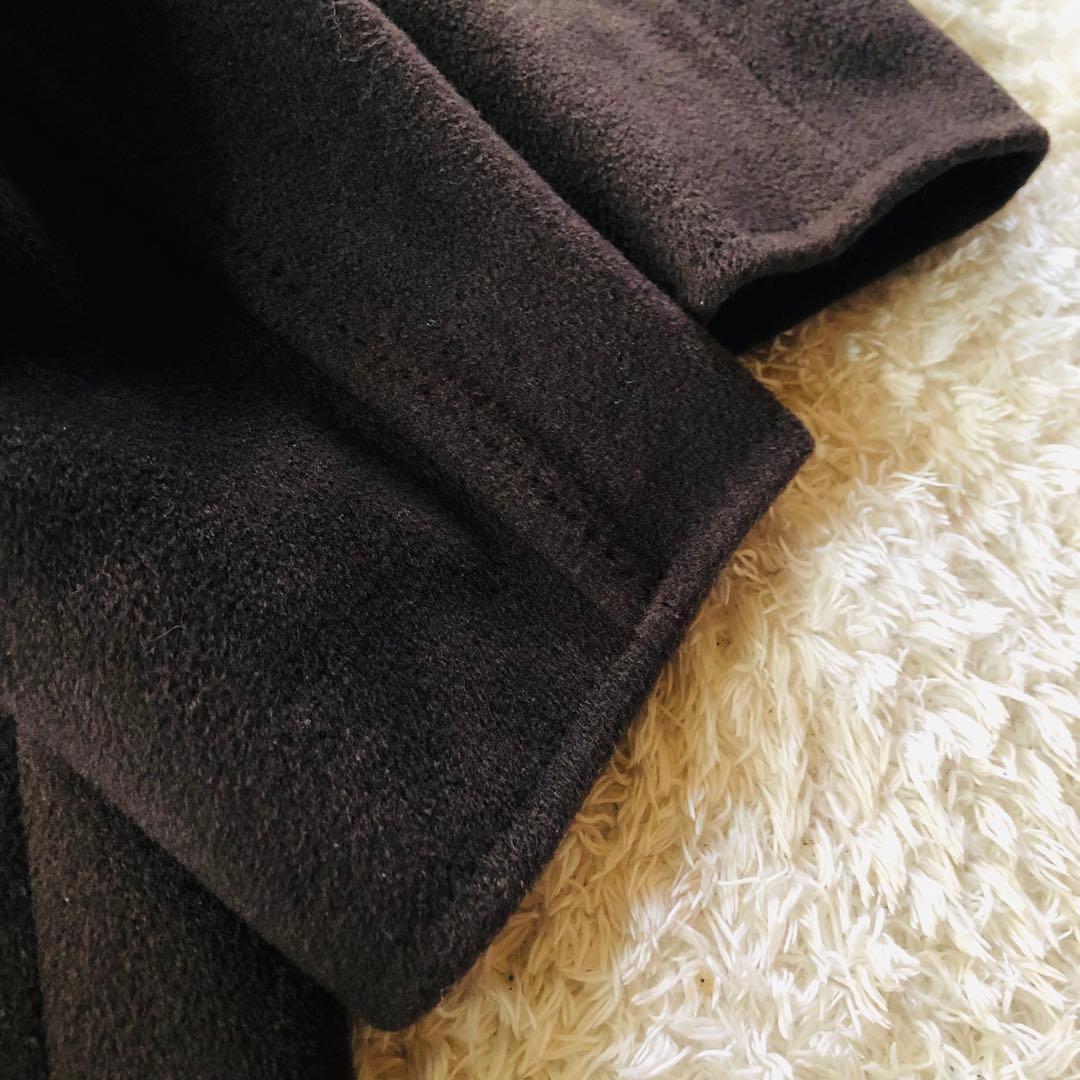 美品✨マックスマーラ ロングコート カシミヤ混 女優襟 白タグ ブラウン 40