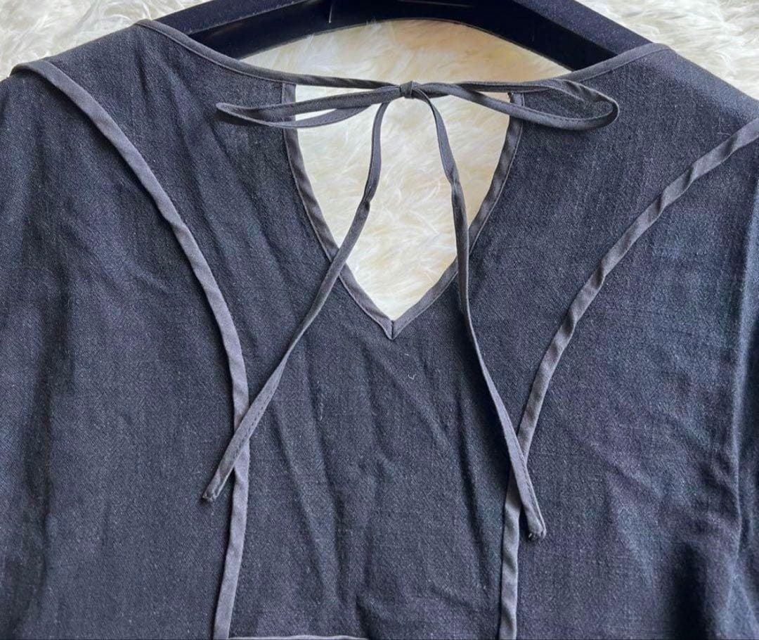 エトレトウキョウ　リネンボリュームマキシドレス　ワンピース　フレア　Aライン　黒