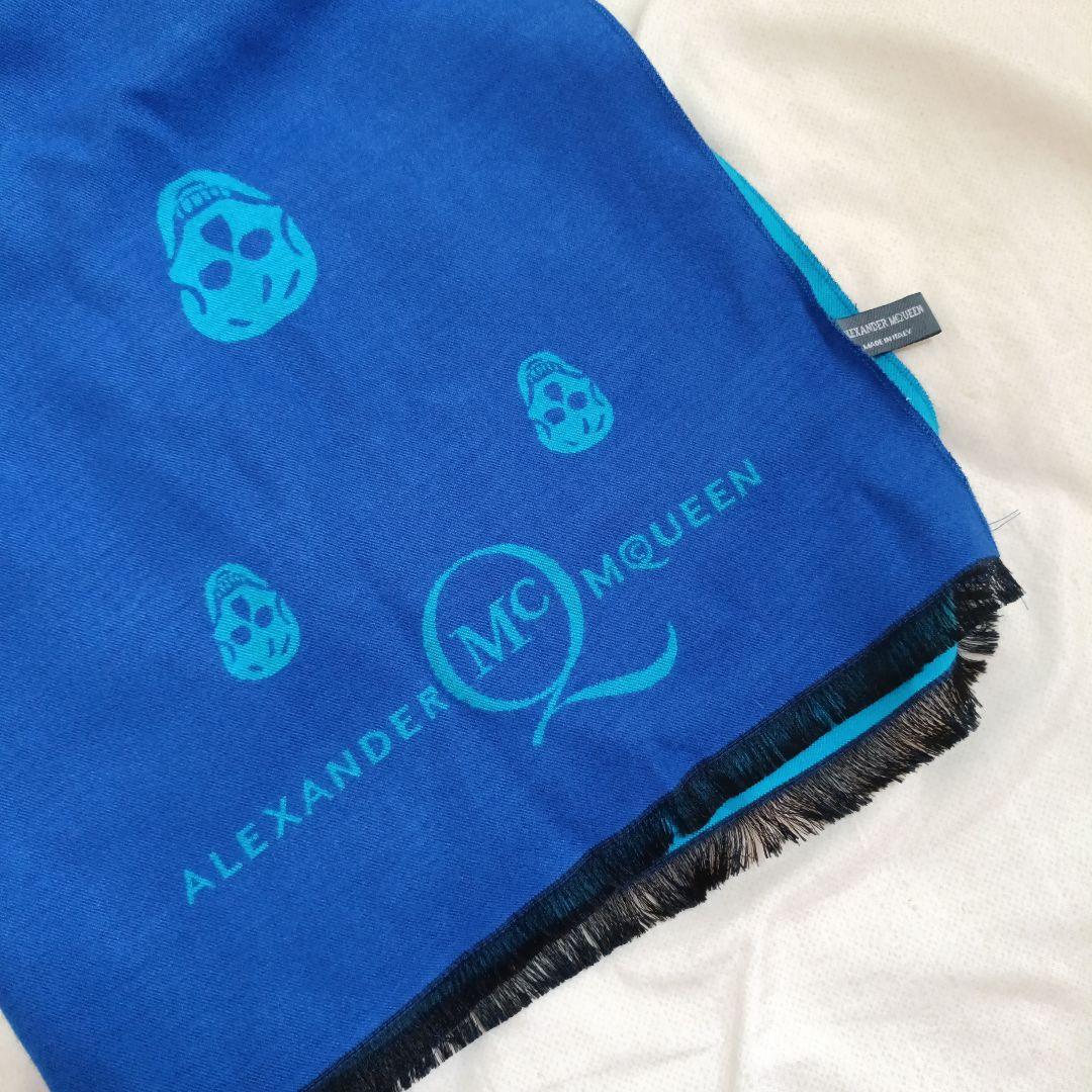 美品ALEXANDER McQUEEN スカル柄大判マフラー　ストール　ウール