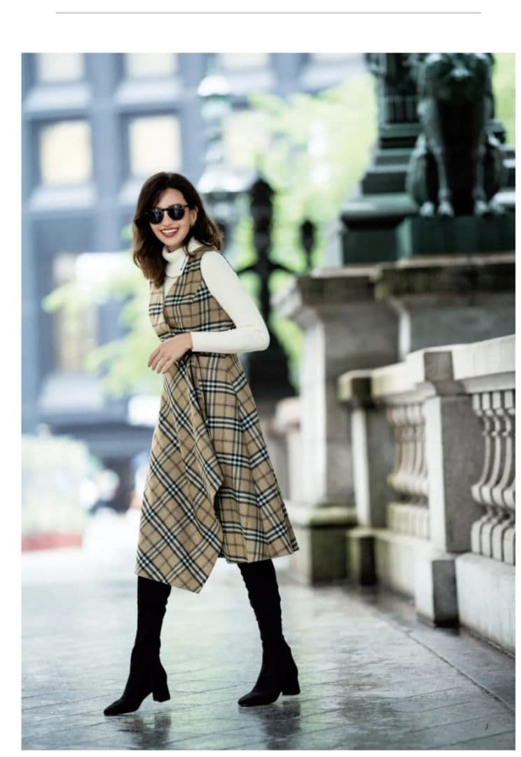 【最終お値下げ】エムズグレィシー　グレーチェックジャンバースカート 40