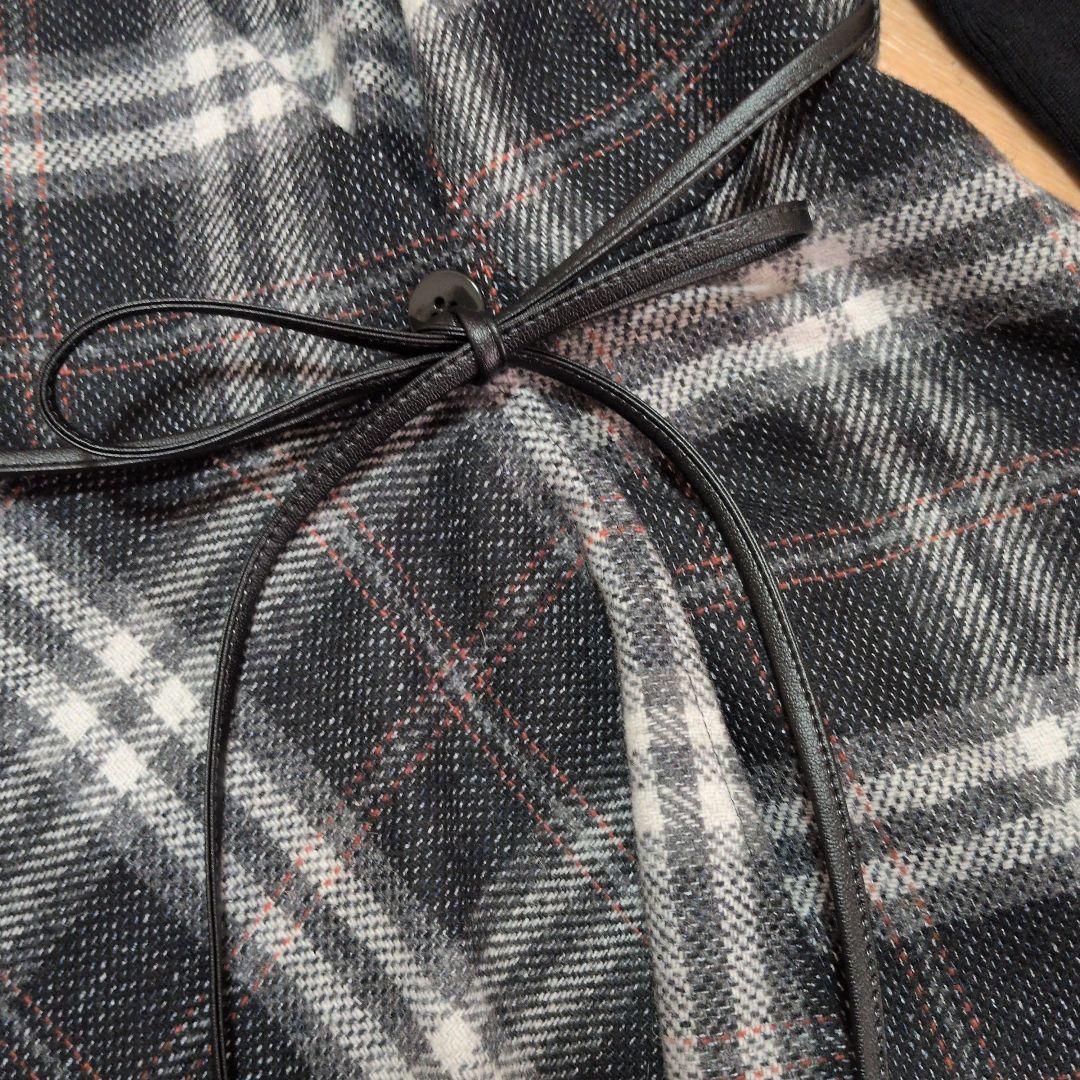 【最終お値下げ】エムズグレィシー　グレーチェックジャンバースカート 40