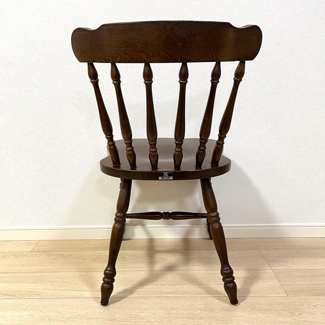 て51【柏木工】ウィンザーチェア 木製ダイニングチェア 無垢 ビンテージ