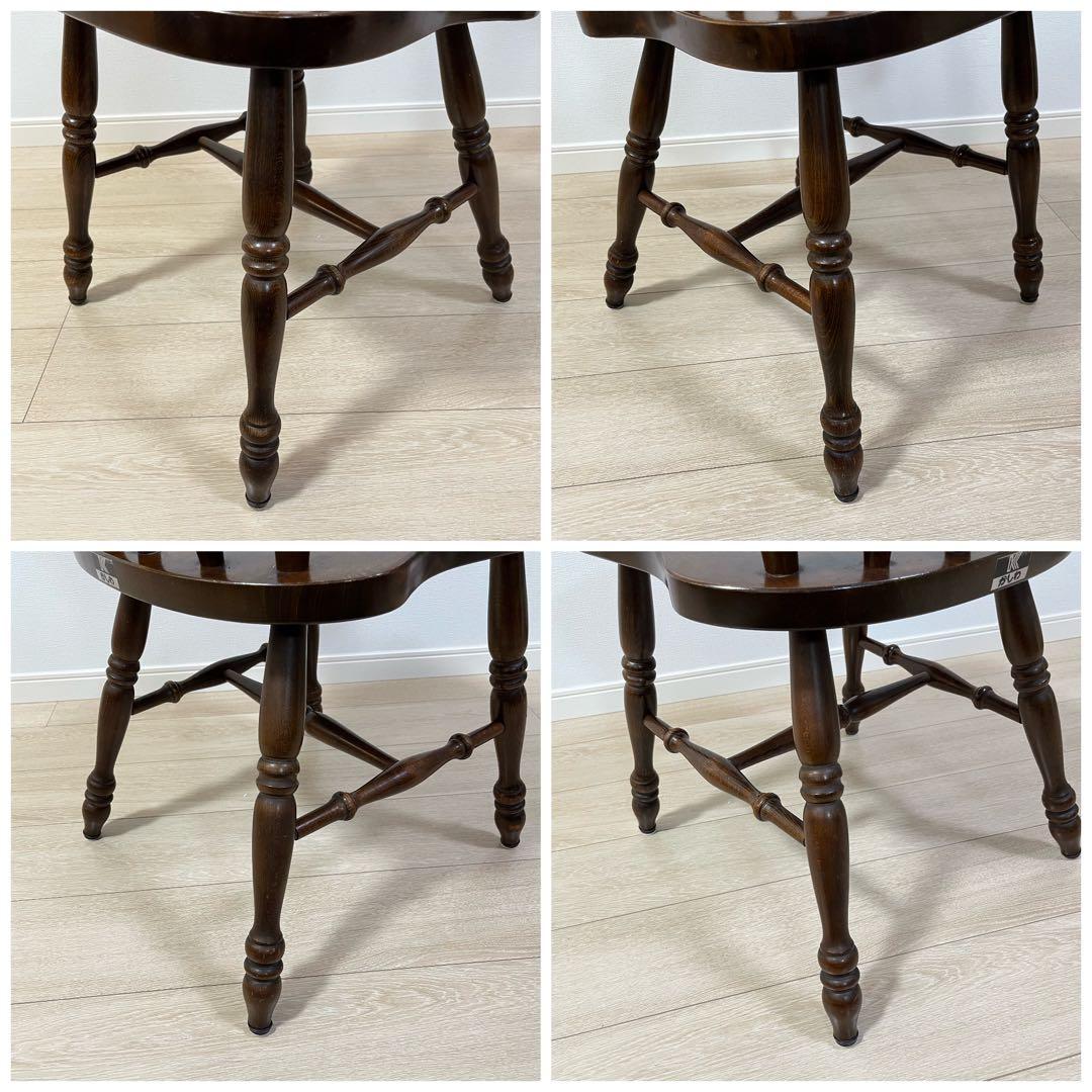 て51【柏木工】ウィンザーチェア 木製ダイニングチェア 無垢 ビンテージ