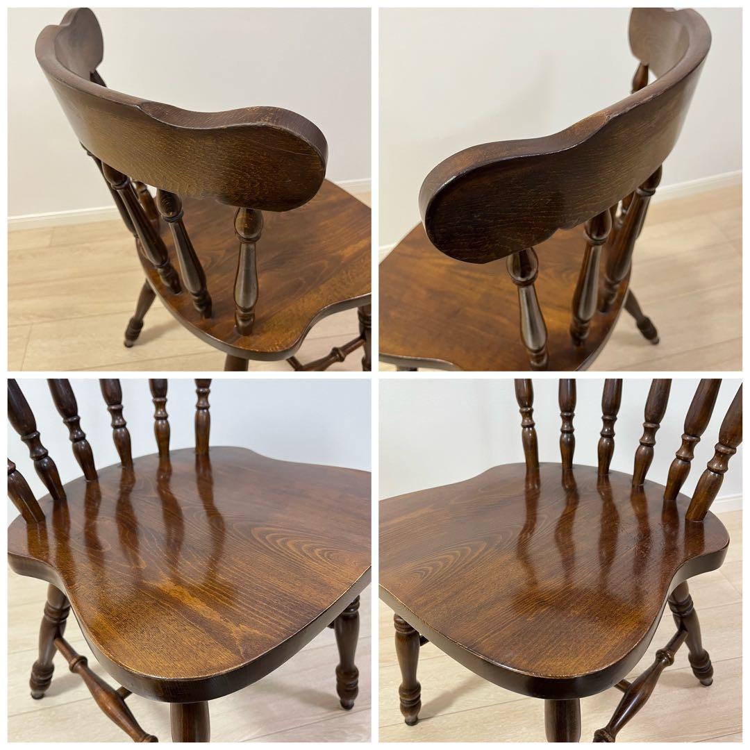 て51【柏木工】ウィンザーチェア 木製ダイニングチェア 無垢 ビンテージ