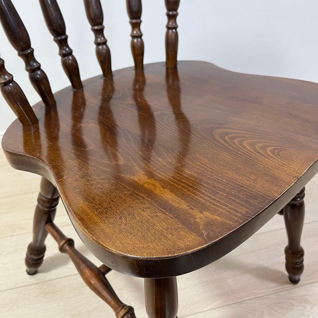 て51【柏木工】ウィンザーチェア 木製ダイニングチェア 無垢 ビンテージ