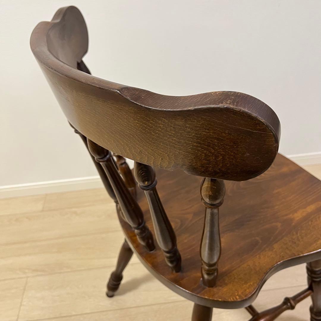 て51【柏木工】ウィンザーチェア 木製ダイニングチェア 無垢 ビンテージ