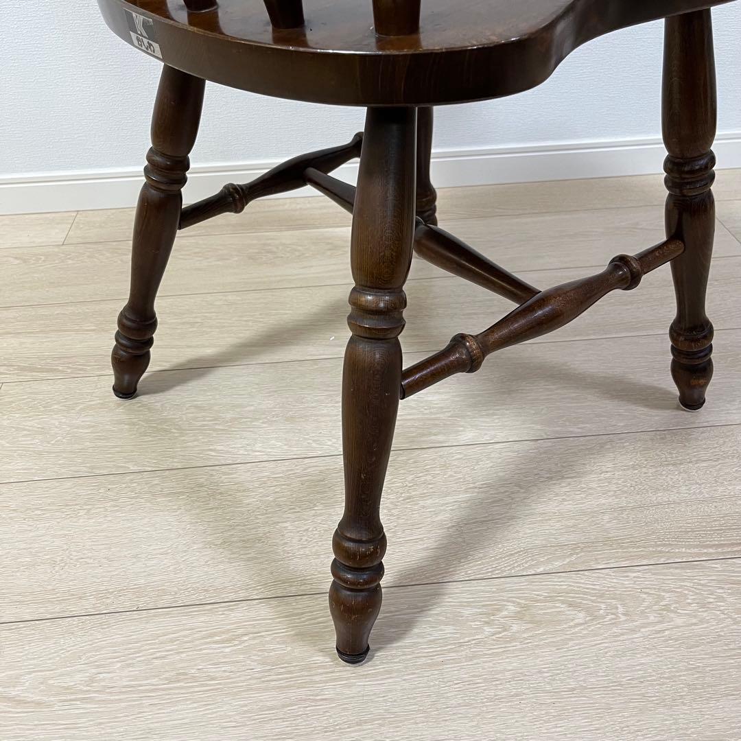 て51【柏木工】ウィンザーチェア 木製ダイニングチェア 無垢 ビンテージ