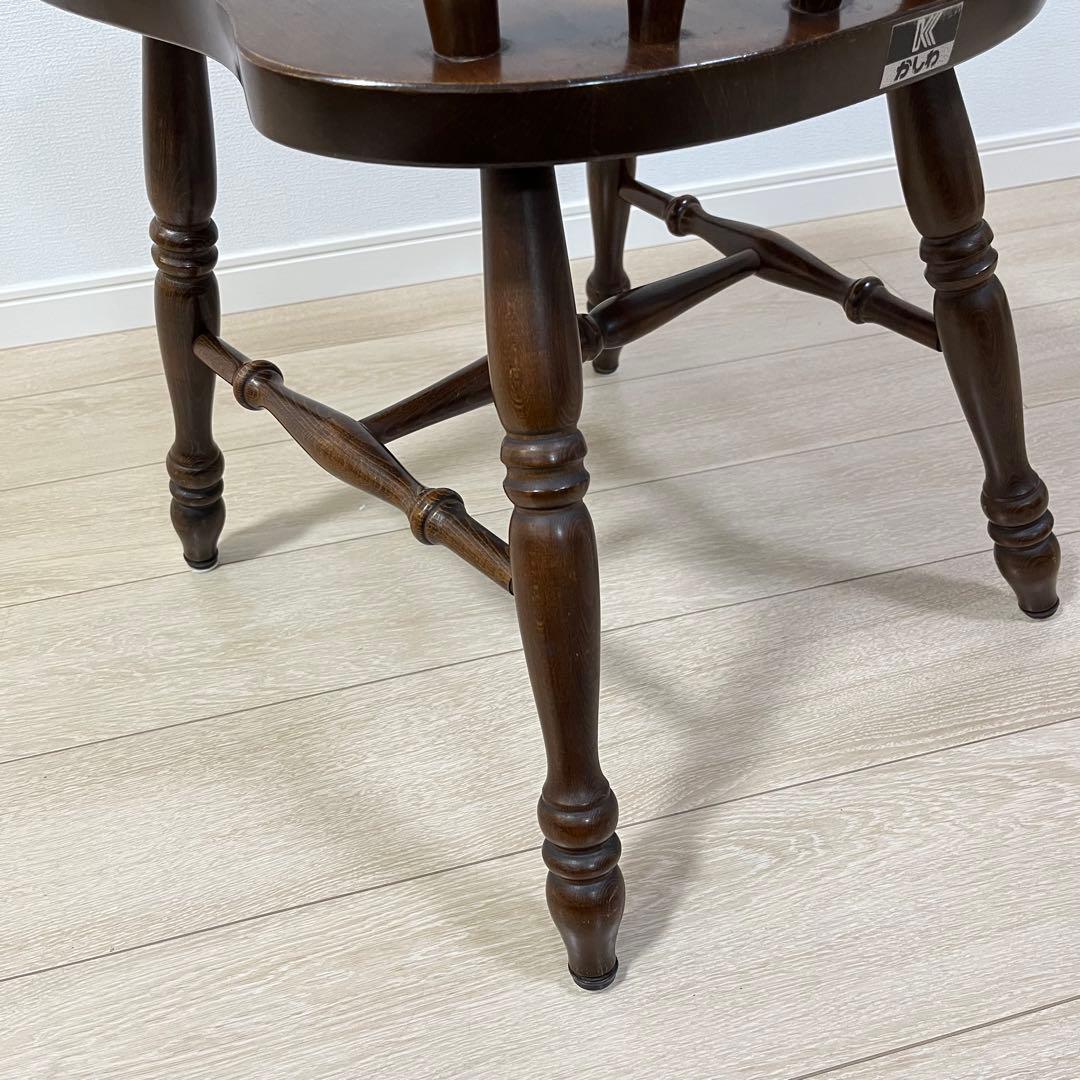 て51【柏木工】ウィンザーチェア 木製ダイニングチェア 無垢 ビンテージ