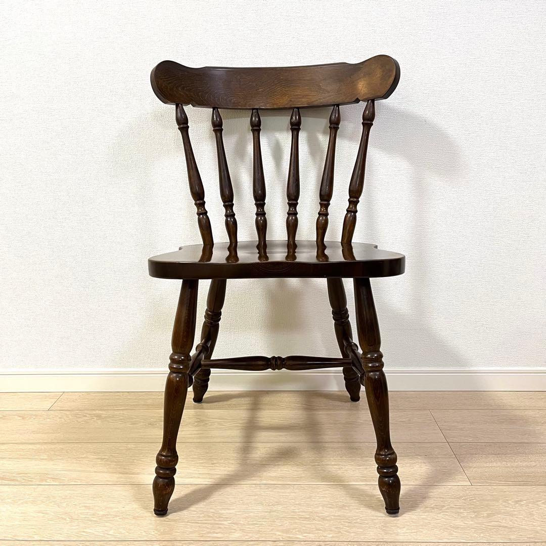 て51【柏木工】ウィンザーチェア 木製ダイニングチェア 無垢 ビンテージ