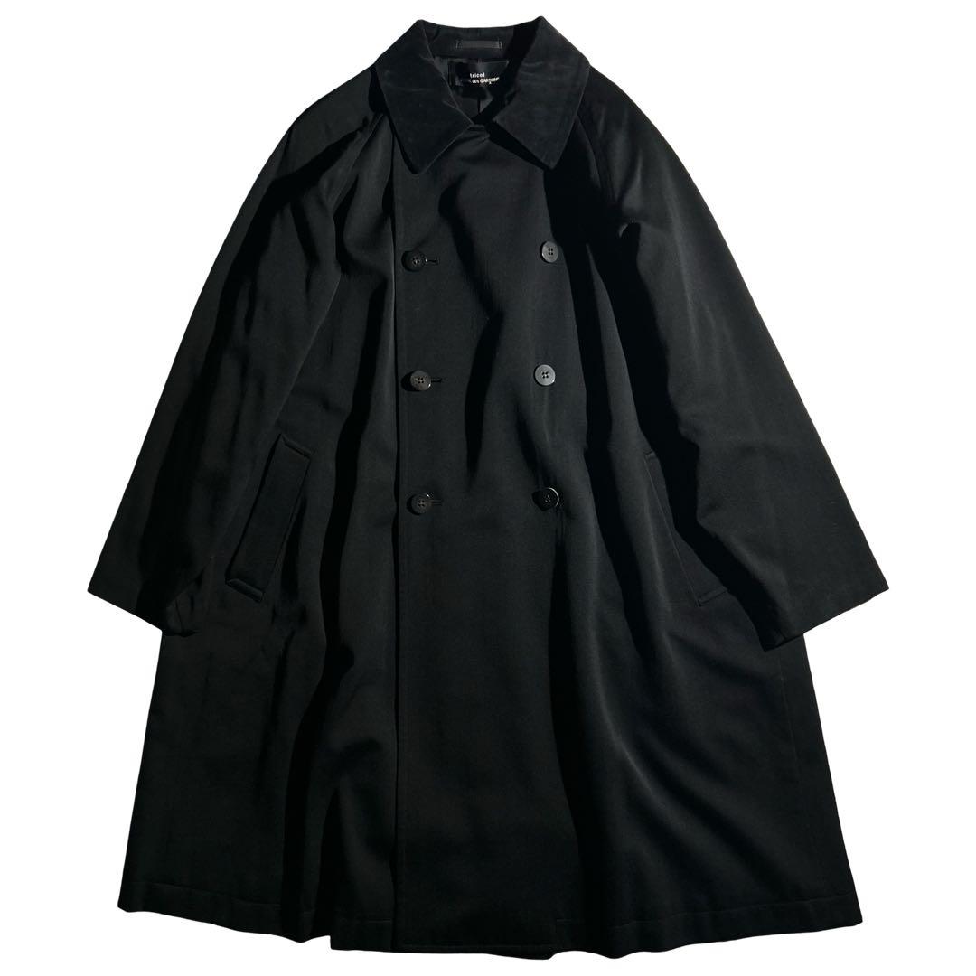 1988 88AW archive ウールギャバオーバーダブルコート 黒 80s