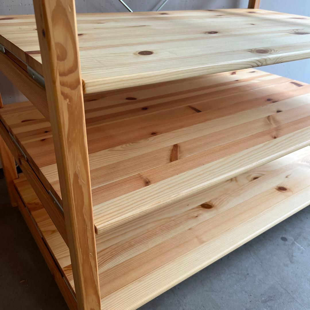 美品★無印 パイン材ユニットシェルフ・ワードローブ 追加棚板付