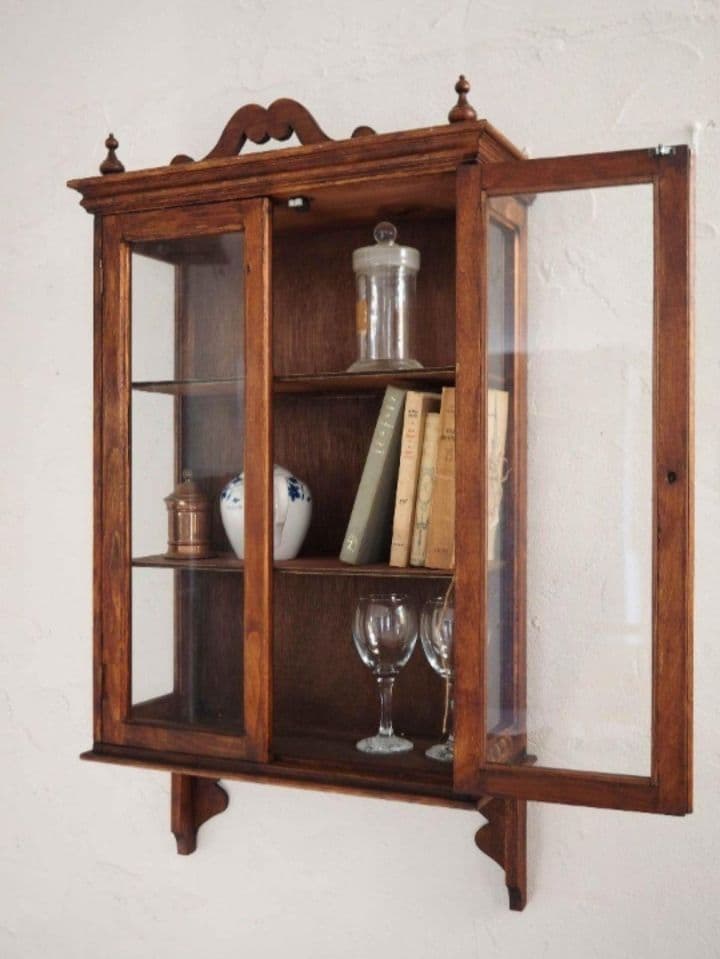 フランス　アンティーク　家具　ウォールキャビネット　キャビネット　棚　ブロカント