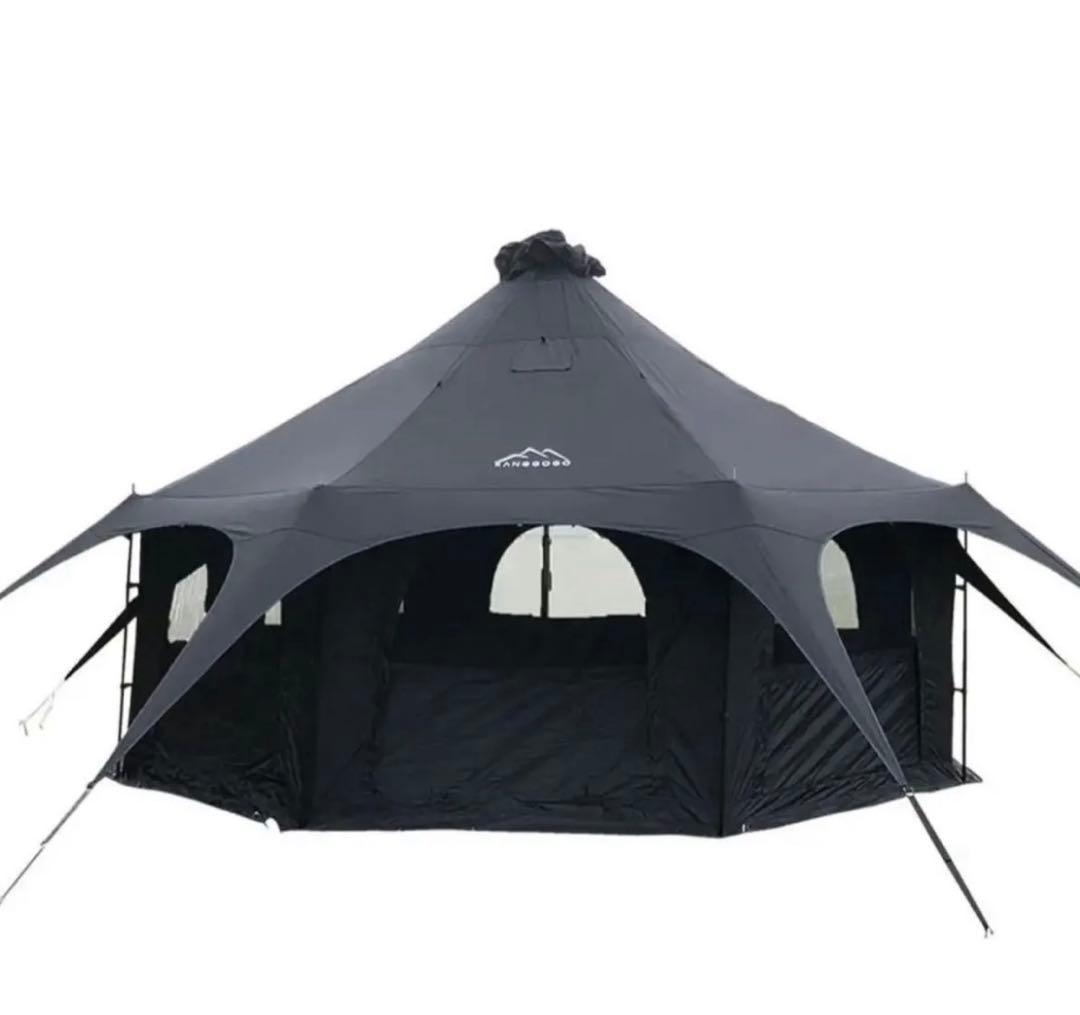 【廃盤品】KANGGOGO ベルテント 黒 TC 5ｍ　グランドシート付属