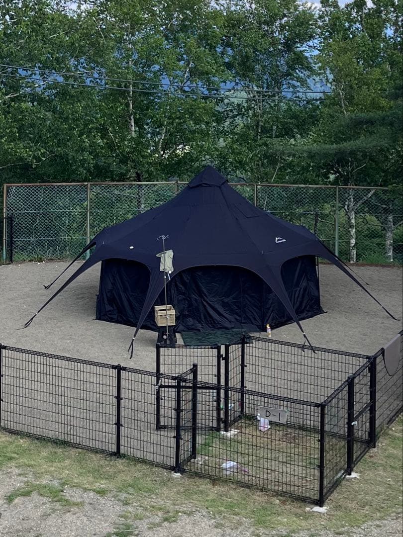 【廃盤品】KANGGOGO ベルテント 黒 TC 5ｍ　グランドシート付属