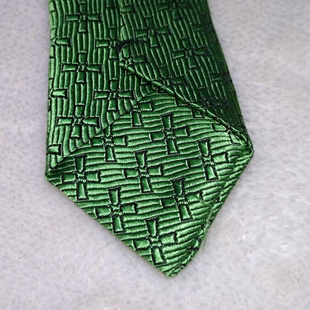 美品■コムデギャルソン　オムドゥ　ネクタイ　グリーン系　シルク100%