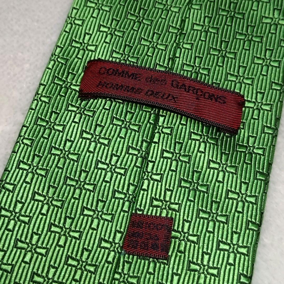 美品■コムデギャルソン　オムドゥ　ネクタイ　グリーン系　シルク100%