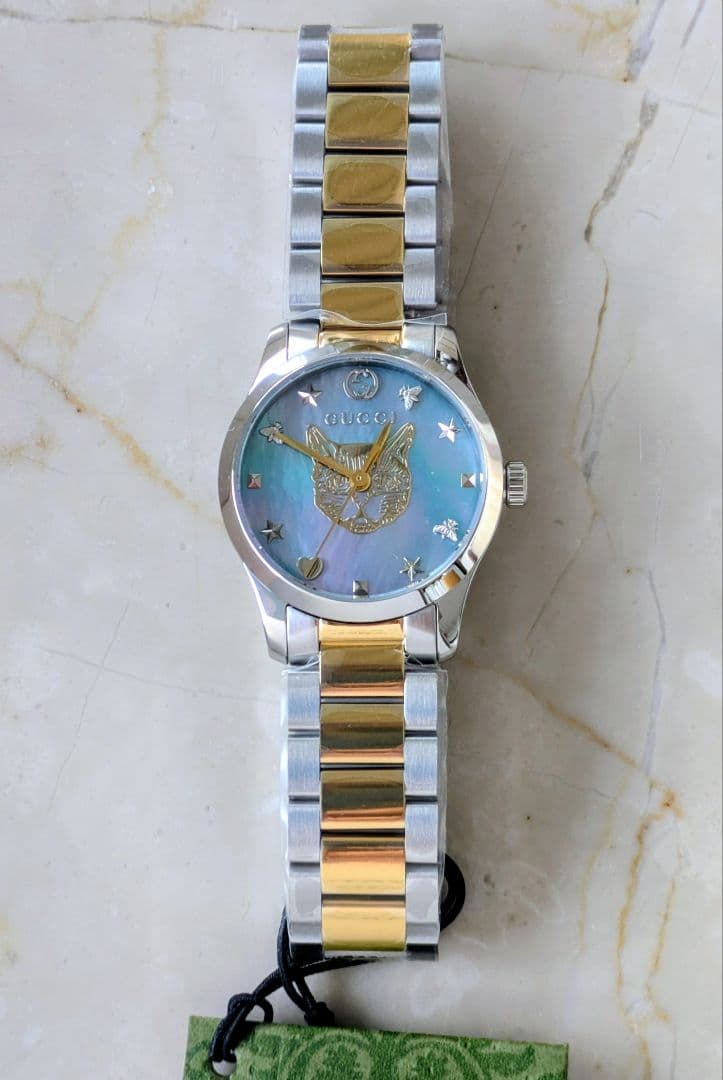 新品未使用　GUCCI　腕時計　ゴールド　猫　YA1265011　グレーシェル