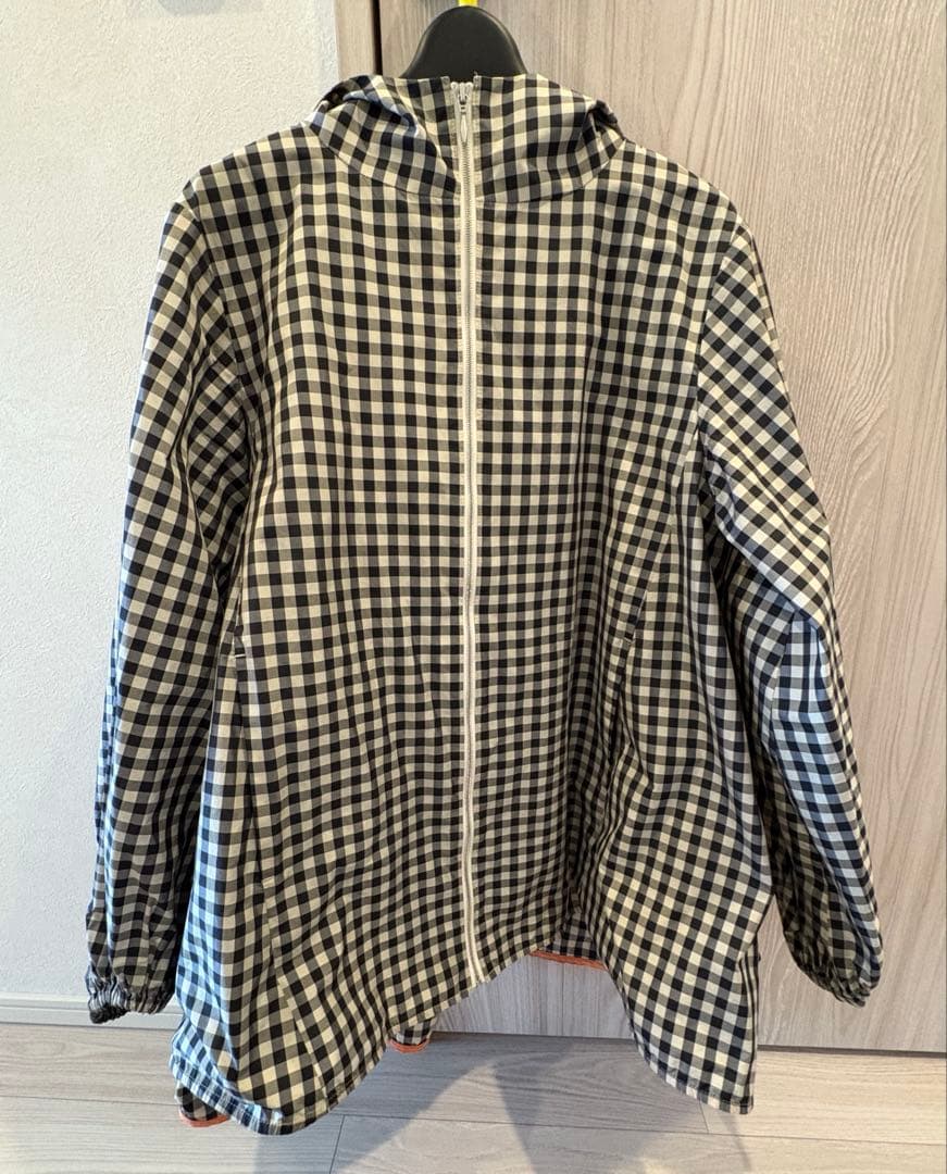 美品　yori ギンガムチェックパーカー　ヨリ　日本製