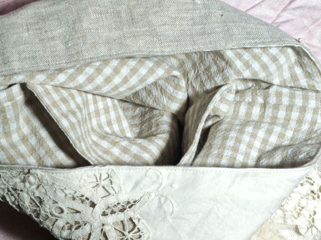 新品未使用 ハンドメイド作家様作 アンティークレース フリル ショルダーバッグ