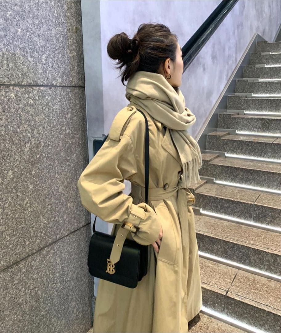 regleam リグリーム ボリュームトレンチコート ベージュ ロング フレア