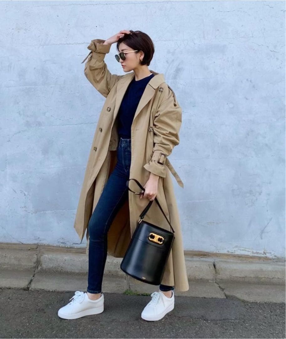 regleam リグリーム ボリュームトレンチコート ベージュ ロング フレア