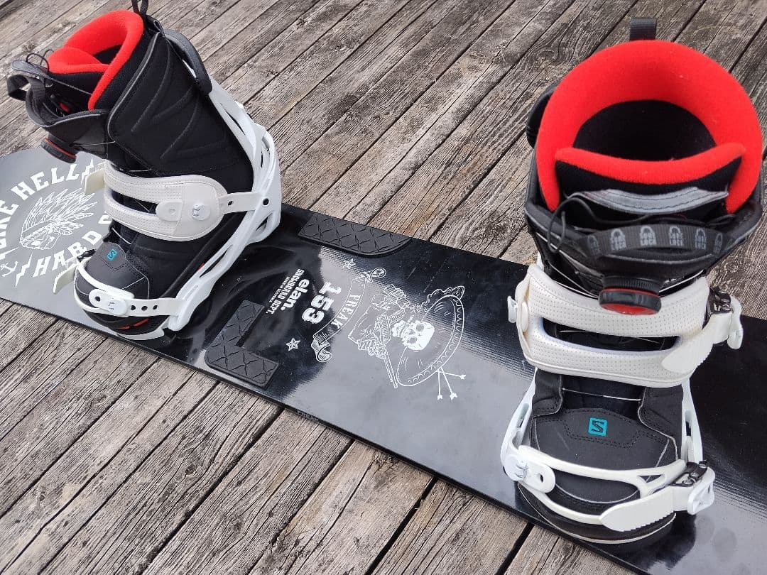 スノーボード3点セット スカル ELAN 153 LINK BOAブーツ 255