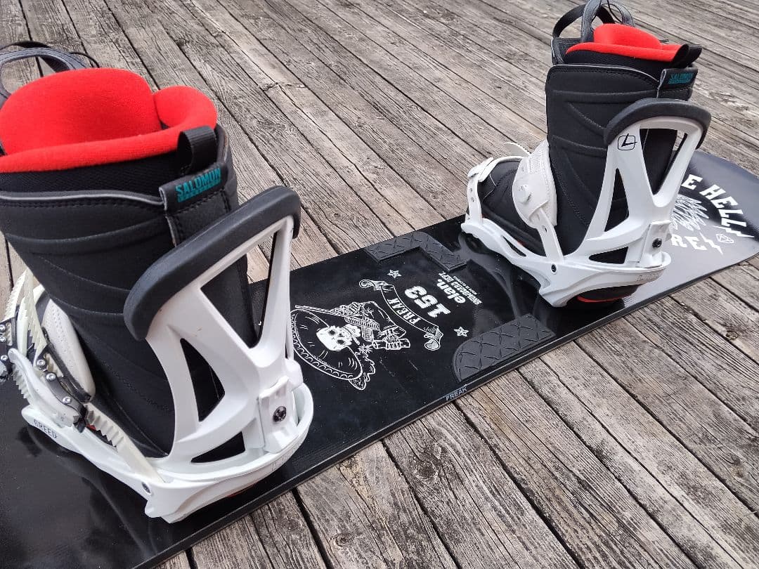 スノーボード3点セット スカル ELAN 153 LINK BOAブーツ 255