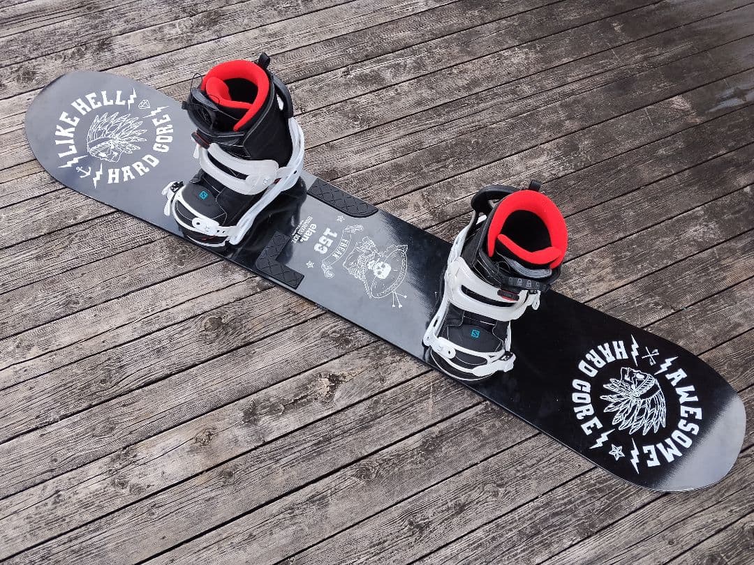 スノーボード3点セット スカル ELAN 153 LINK BOAブーツ 255