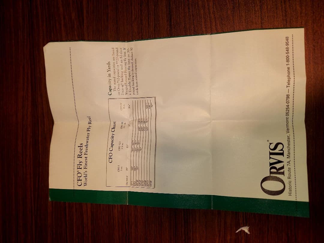 ORVIS CFO III フライリール新品未使用　ケース　説明書付き