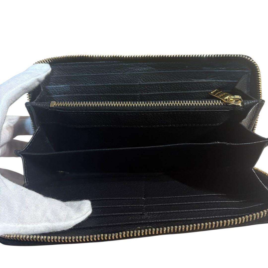 サンローラン 長財布 ラウンドファスナー カサンドラ YSL金具 黒