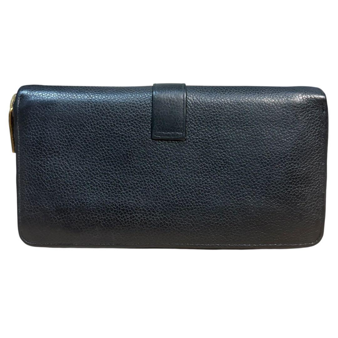 サンローラン 長財布 ラウンドファスナー カサンドラ YSL金具 黒