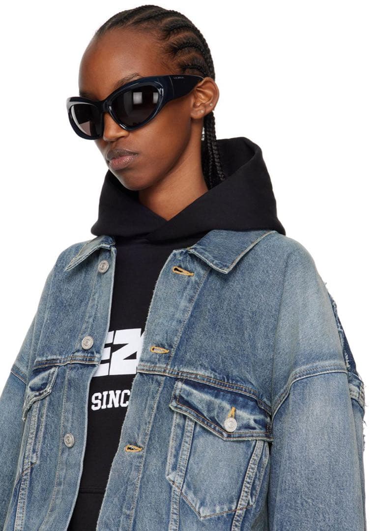 Balenciaga ブラック キャットアイ サングラス