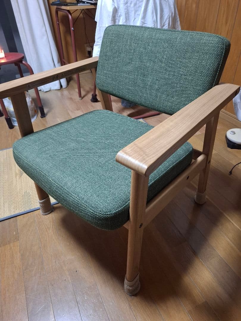[期間限定 ]無印良品　木製アームチェア　グリーン