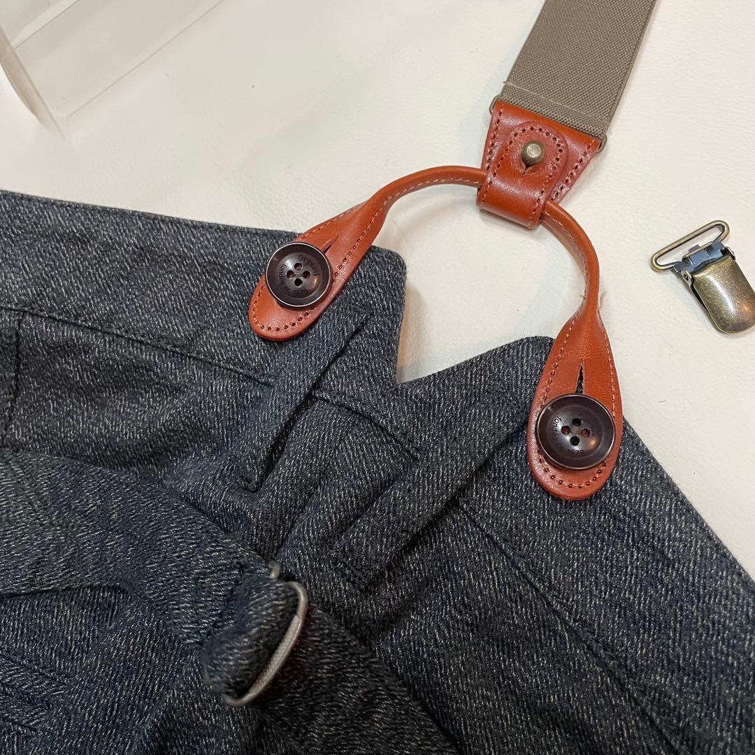 オルゲイユ ミリタリーサスペンダー グリーン レザーブラウン 7325